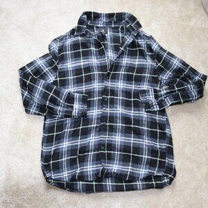 H&M Black and Gray Checkered Button Down Shirt